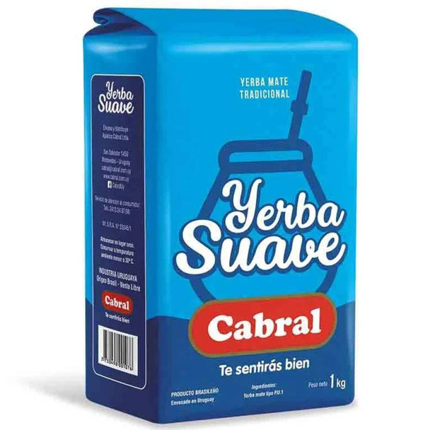 Cabral Suave Soft Yerba Mate, 1 kg / 35.27 oz