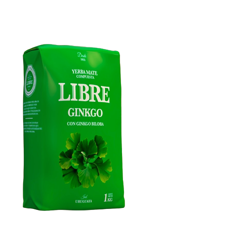Libre Yerba Mate Uruguayan Yerba Mate with Ginkgo Biloba, 1 kg / 35.27 oz