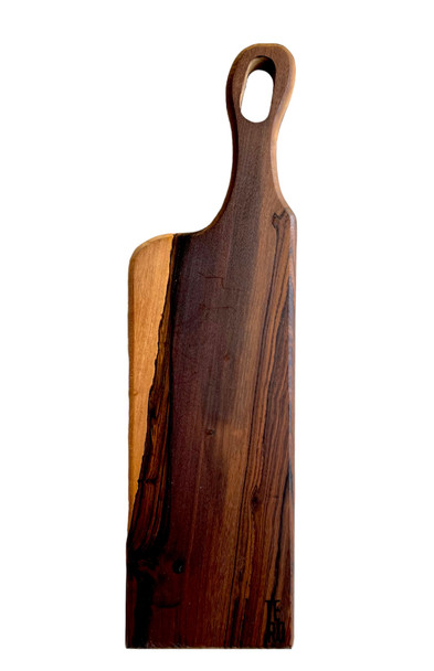 Tero Carpintero Tabla En Guayubira Alargada Curada Premium Guayubira Wood Rectangle Cutting Board Plate with Handle Unique Design by Tero Carpintero, 50 cm x 14 cm x 2 cm / 19.7" 5.5" 0.8"