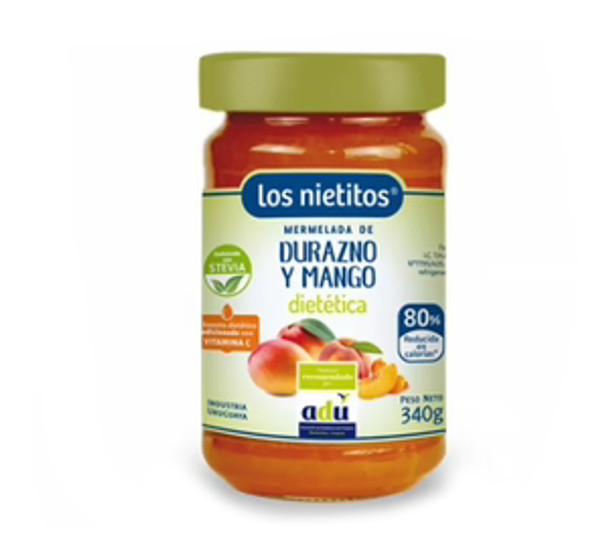 Los Nietitos Mermelada de Durazno Mango Dietética 0% Diet Mango Peach Jam 0%, 340 g / 11.99 oz