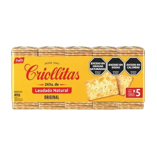 Criollitas Water Biscuits Classic Galletitas, 1x5 pack 499 g / 17.60 oz
