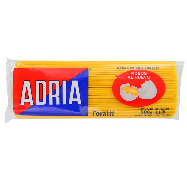 Adria Foratti Pastas Secas Fideos al Huevo Foratti Dried Pasta Egg Noodles, 500 g / 17.63 oz (pack de 3)