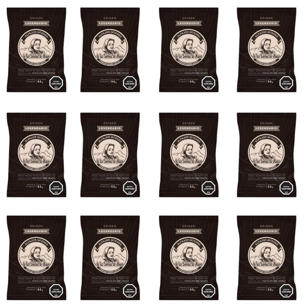 Alfajores Sierra De Minas Origen Legendario Alfajores Black Chocolate Alfajores with Dulce de Leche Filling Alfajores From Uruguay, 75 g / 2.64 oz (box of 12)