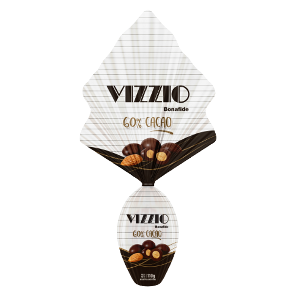 Vizzio Huevo de Pascua Cacao 60% Easter Egg Cocoa 60 % by Bonafide, 110 g / 3.88 oz