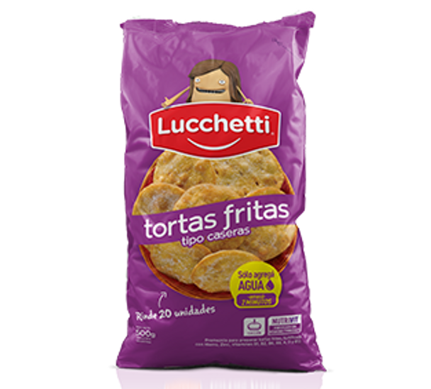 Lucchetti Torta Frita Preparada Harina Sólo Añadir Agua, 500 g / 17.6 oz para 20 tortas fritas