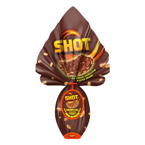 Shot Milk Chocolate Easter Egg with Peanuts Huevo Shot Leche & Maní, 210 g / 7.4 oz