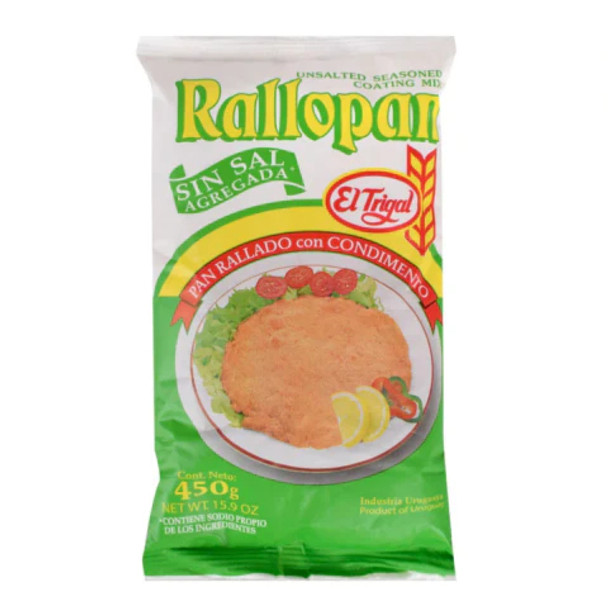 El Trigal Rallopan Breadcrumbs with Seasoning Without Salt Pan Rallado con Condimento Sin Sal, 450 g / 15.9 oz