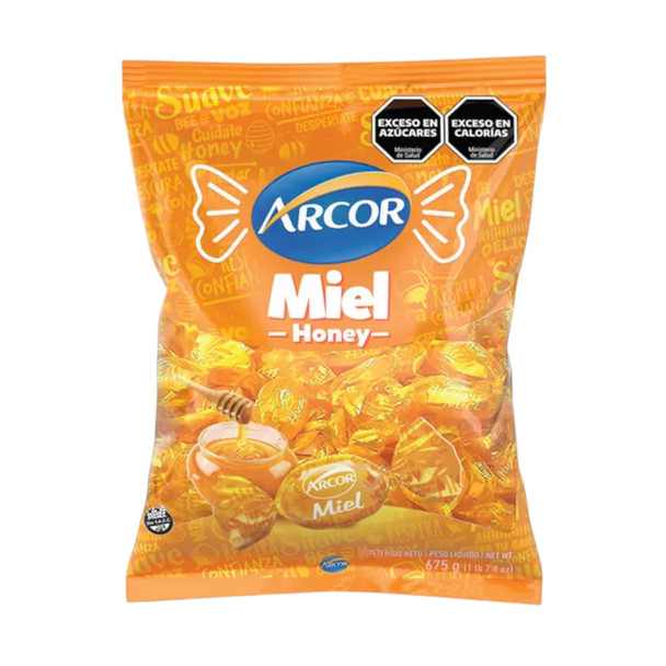 Caramelos Arcor Miel Hard Candies Honey Flavoured Gluten Free, 675 g / 23.8 oz 
