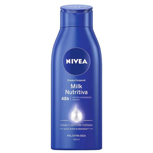 Nivea Body Moisturizing Cream Nourishing Milk for Extra Dry Skin Crema Corporal para Piel Extra Seca, 400 ml / 13.52 oz