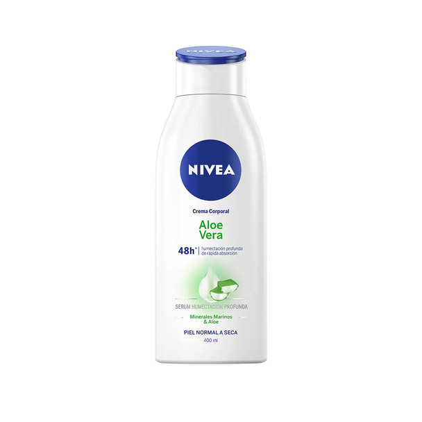 Nivea Aloe Vera Body Cream Serum Deep Moisturizing Marine Minerals & Aloe Crema Corporal para Piel Normal a Seca, 400 ml / 13.52 oz ea