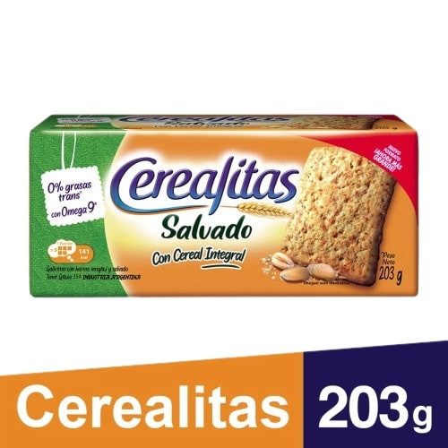 Cerealitas Salvado Bran Crackers Galletitas, 203 g / 7.16 oz 
