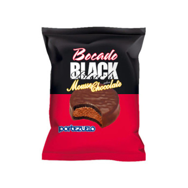 Portezuelo Snack Black Mousse Chocolate Flavor Bocado Mousse Sabor Chocolate, 25 g / 0.88 oz (pack of 6)