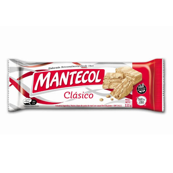 Mantecol Classic Semi-Soft Peanut Butter Nougat from Uruguay, 111 g / 3.91 oz bar