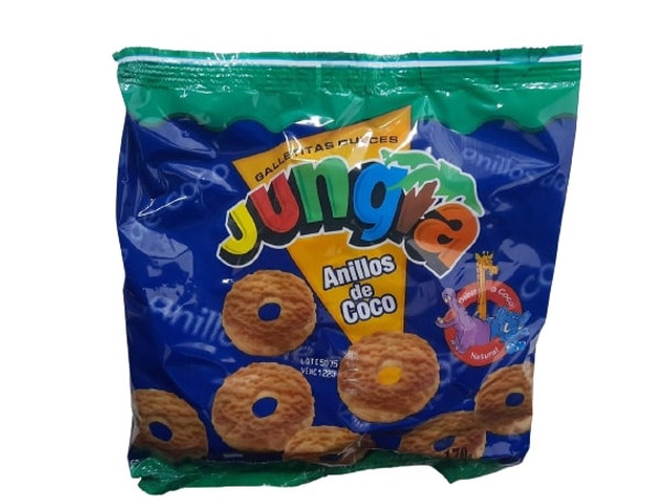 Jungla Sweet Cookies Coconut Rings Anillos de Coco, 170 g / 5.99 oz (pack of 3)