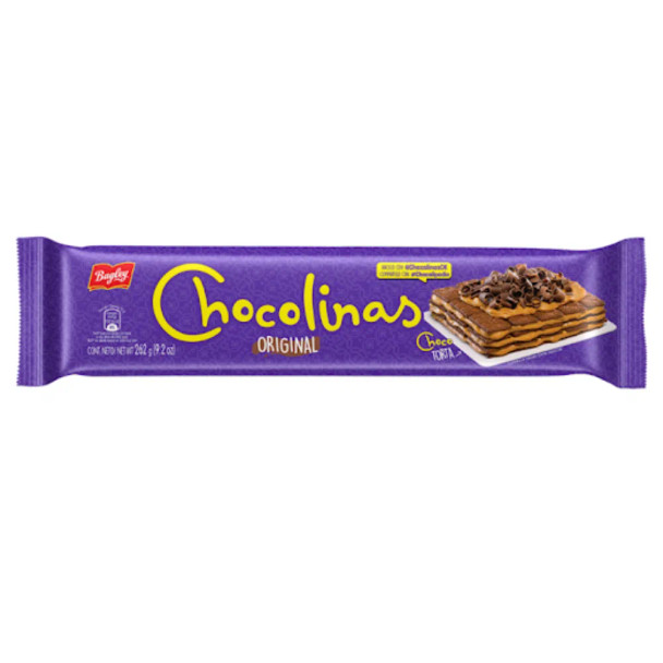 Chocolinas Traditional Chocolate Cookies, Perfect for Cakes with Dulce de Leche Chocotorta, 262 g / 9.2 oz 