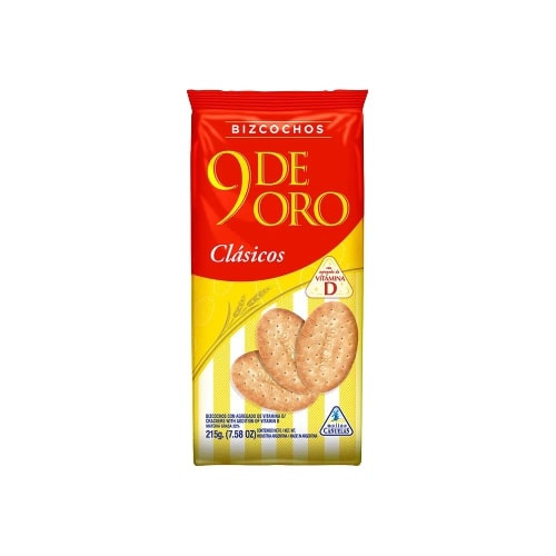 9 de Oro Classic Biscuits Traditional Bizcochos, 215 g / 7.58 oz (pack of 3)
