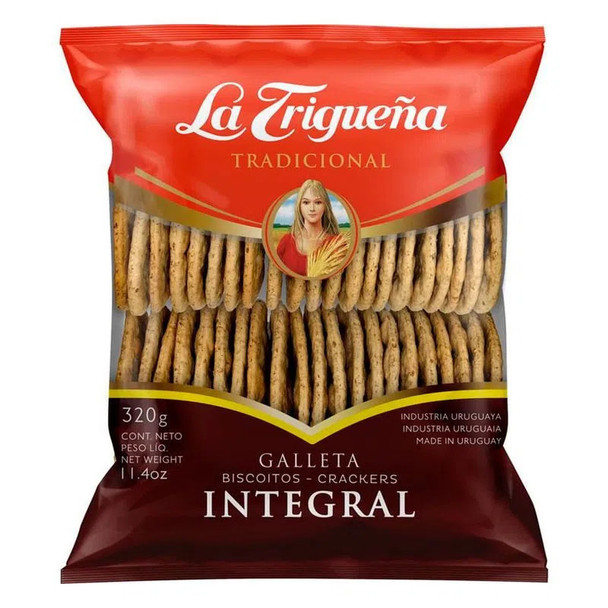 La Trigueña Classic Crackers Thin & Crunch Cookies from Uruguay Galletas Integrales, 320 g / 11.3 oz