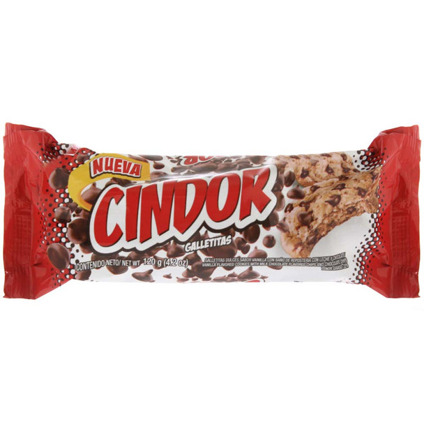 Cindor Galletitas Vainilla Cookies with Chocolate Chips, 120 g / 4.23 oz (pack of 3)
