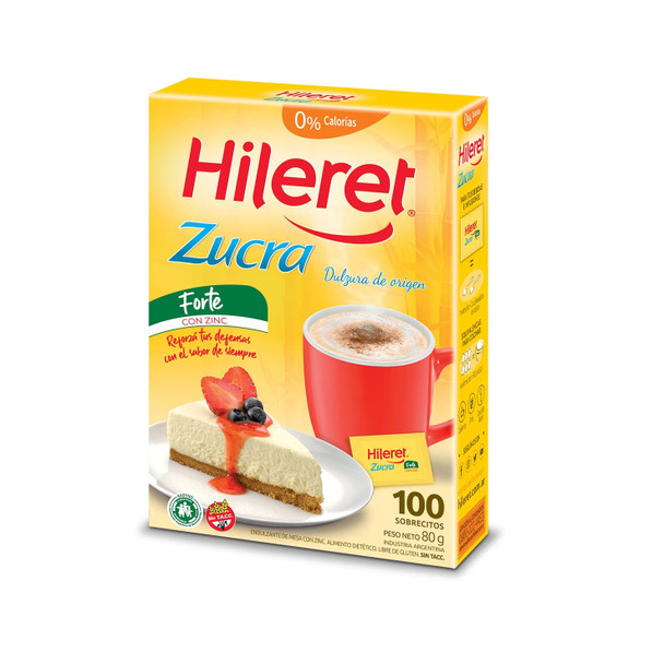Hileret Sweetener with Zucra for Hot and Cold Drinks in Bags, 80 g / 2.82 oz (box of 100)