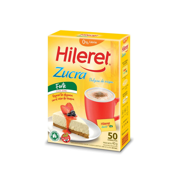Hileret Sweetener with Zucra for Hot and Cold Drinks in Bags, 40 g / 1.41 oz (box of 50)