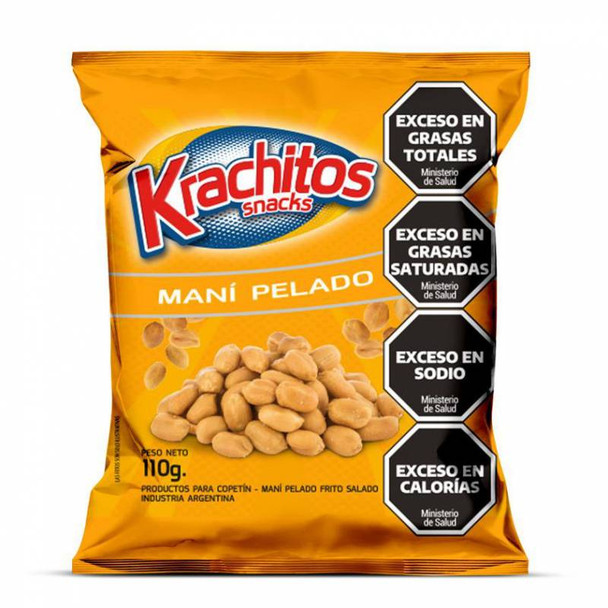 Krachitos Maní Pelado Salado Salty Peeled Peanuts Snack, 110 g / 3.88 oz
