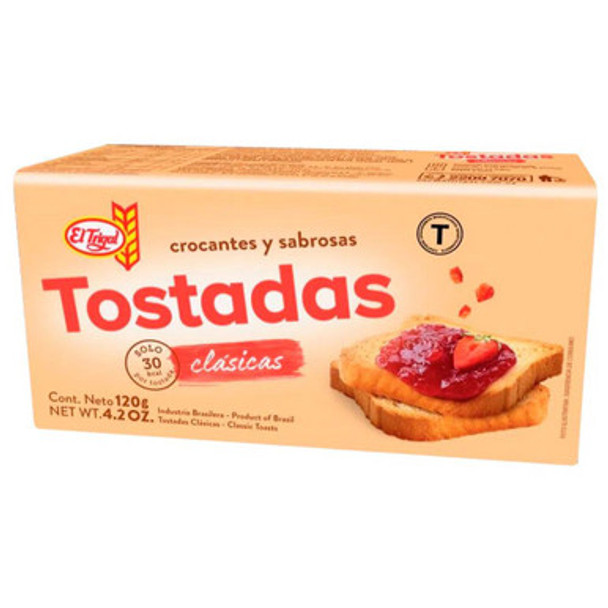 El Trigal Breakfast Toast Classic Crispy Toasted Bread Tostadas Clásicas from Uruguay, 120 g / 4.2 oz