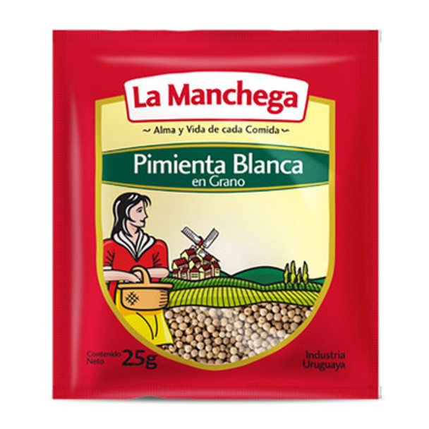 La Manchega White Pepper in Grain Pimienta Blanca en Grano, 25 g / 0.88 oz (pack de 3)