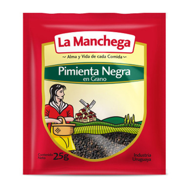 La Manchega Black Pepper in Grain Pimienta Negra en Grano, 25 g / 0.88 oz (pack de 3)