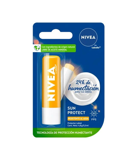 Nivea Lip Balm with Vanilla Scent and Natural Oil Bálsamo Aroma a Vainilla, 4.8 g / 0.16 oz