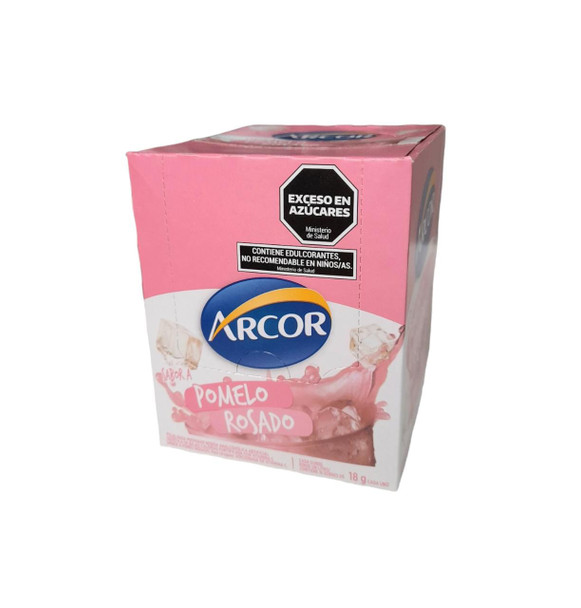 Jugo Arcor Pink Grapefruit Flavored Juice Powder for Preparation Jugo Sabor Pomelo Rosado, 18 g /  0.63 oz (box of 18)
