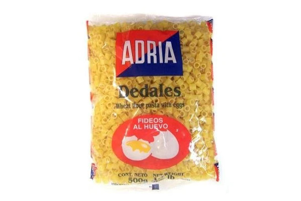 Adria Thimbles Dried Pasta Egg Noodles Dedales Pastas Secas Fideos al Huevo, 500 g / 17.63 oz (pack de 3)