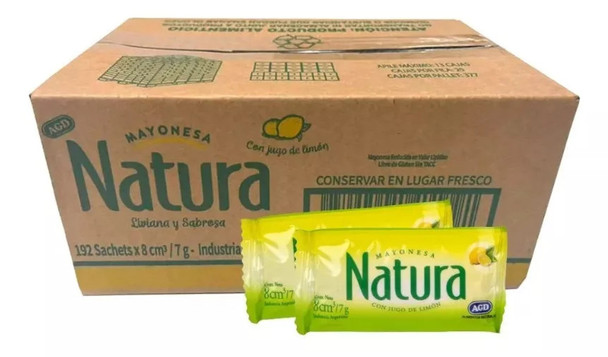 Natura Mayonesa con Jugo de Limón Classic Mayonnaise in Pouch, 8 cm3 / 0.27 fl oz (box of 192 pouches)