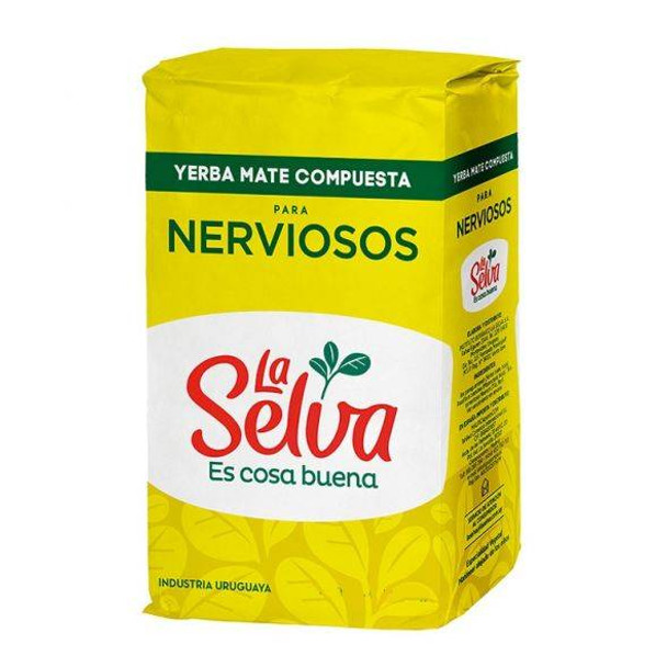 La Selva Yerba Mate Compuesta Para Nerviosos Yerba Mate for Nervousness from Uruguay, 500 g / 1.1 lb (pack of 3)