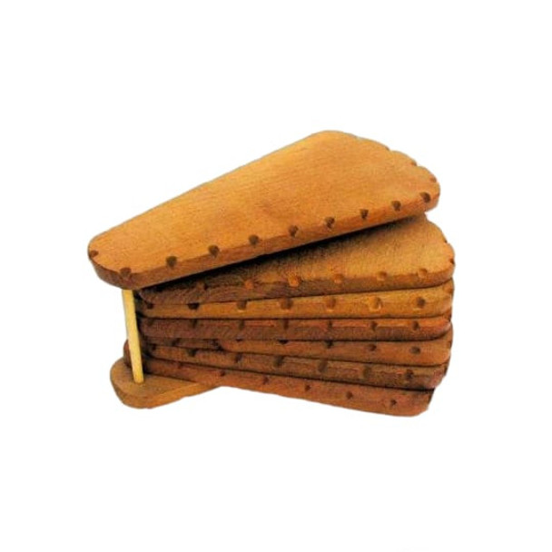 Algarrobo Wooden Pizza Plate 6-Piece Set Triangle Pizza Plate Platos para Pizza (6 count)