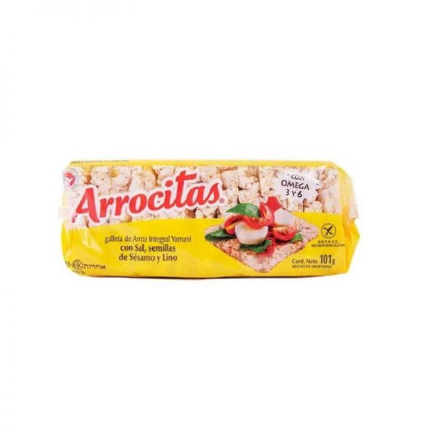 Arrocitas Rice Cookies Salted Rice Crackers Galletas de Arroz Saladas, 101 g / 3.56 oz (pack of 3)