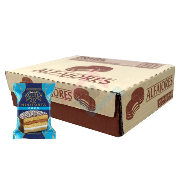 Águila Alfajor Coco Coconut Cream Minicake with Dulce de Leche, 70.5 g / 2.48 oz (21 count per box)