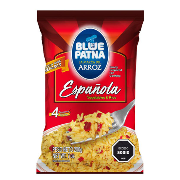 Blue Patna Española Ready Prepared for Cooking Vegetables & Rice Arroz Preparado, 200 g / 7 oz