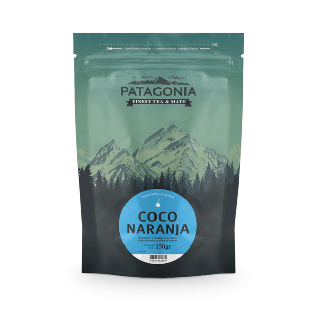 Patagonia Finest Tea & Mate: Coconut & Orange Infused Yerba Mate Blend A Taste of Refreshing Delight con Coco & Naranja, 150 g / 3.88 oz