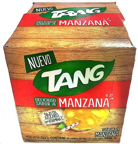 Jugo Tang Manzana Powdered Juice Apple Flavor, 18 g /  0.63 oz (box of 20)