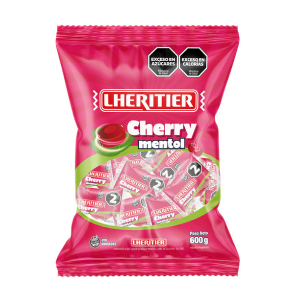 Lheritier Cherry Menthol Hard Candies - Delicious Blend of Cherry and Menthol Flavors, 600 g / 21.16 oz