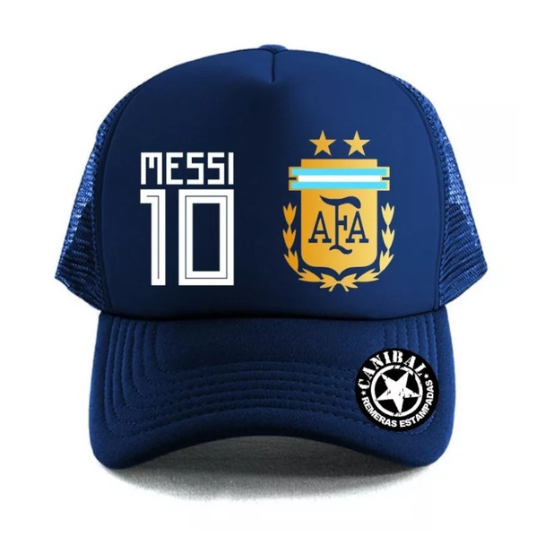 Argentina AFA Messi Trucker Cap - Dark Blue Color Stylish Hat for Soccer Fans Gorra de Argentina 10 Messi Ajustable