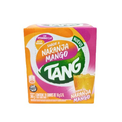 Jugo Tang Naranja y Mango Powdered Juice Orange & Mango Flavor, 18 g /  0.63 oz (box of 20)
