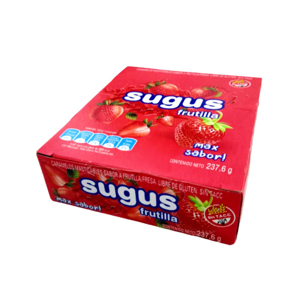 Sugus Strawberry Chewy Candies - Gluten-Free Caramelos Masticables Max Sabor Frutilla, 237.6 g / 8.4 oz