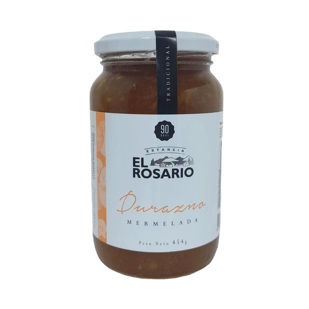 Estancia El Rosario Traditional Peach Jam - Classic Fruit Preserve Mermelada de Durazno, 454 g / 16 oz
