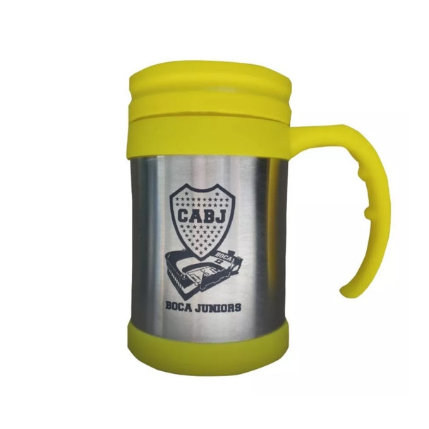 Metal Thermal Mug - Argentinian Soccer Vaso with Engraved Boca Juniors Emblem | Jarro Térmico, Football Fan Essential