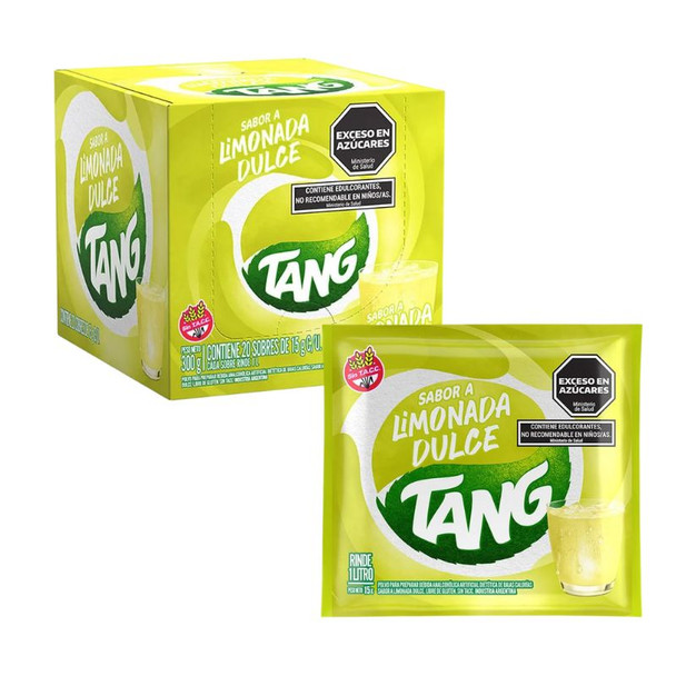Jugo Tang Limonada Dulce Powdered Juice Sweet Lemon Flavor, 15 g /  0.50 oz (box of 20)