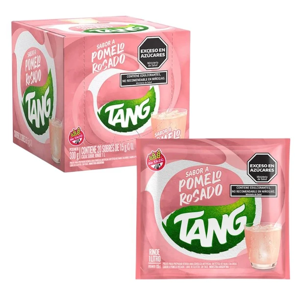 Jugo Tang Pomelo Rosado Powdered Juice Pink Grapefruit Flavor, 15 g /  0.50 oz (box of 20)