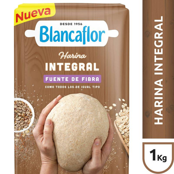 Blancaflor Whole Wheat Flour - High Fiber Source Harina Integral, 1 kg / 35.27 oz