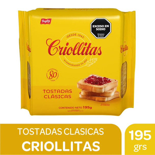 Criollitas Classic Toasted Crackers - Traditional Delights, 195 g / 6.88 oz