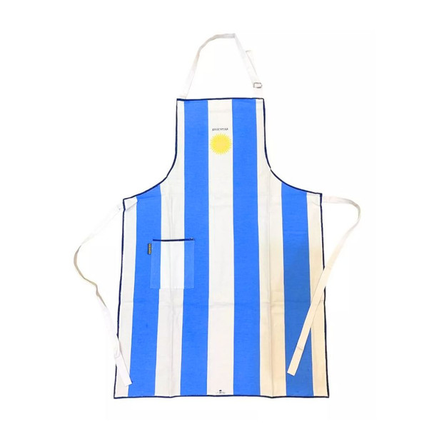 Delantal Argentina Flag Design Kitchen Apron - Durable Canvas Asado Apron with Pocket Delantal Bandera de Argentina
